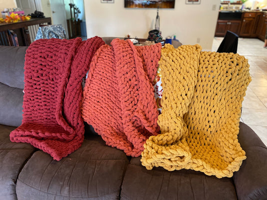 Chunky Knit Blanket-Solid Color